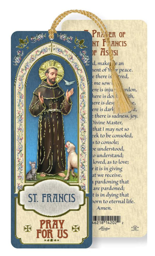 St. Francis of Assisi Laminated Gold Foil Bookmark, 10-Pack, # 7112