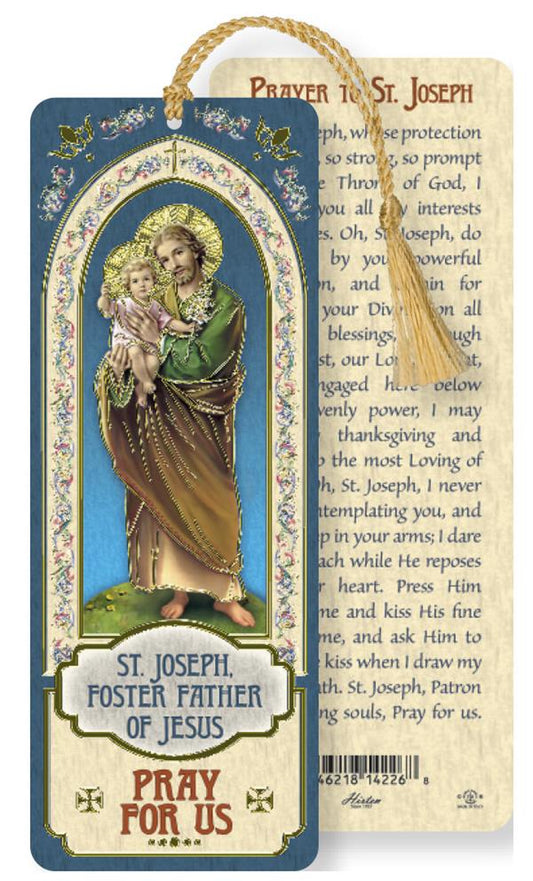 St. Joseph & Child Laminated Gold Foil Bookmark, 10-Pack, # 7113