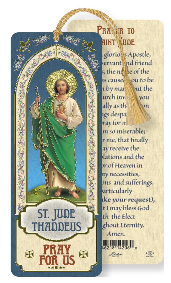 St. Jude Thaddeus Laminated Gold Foil Bookmark, 10-Pack, # 7118