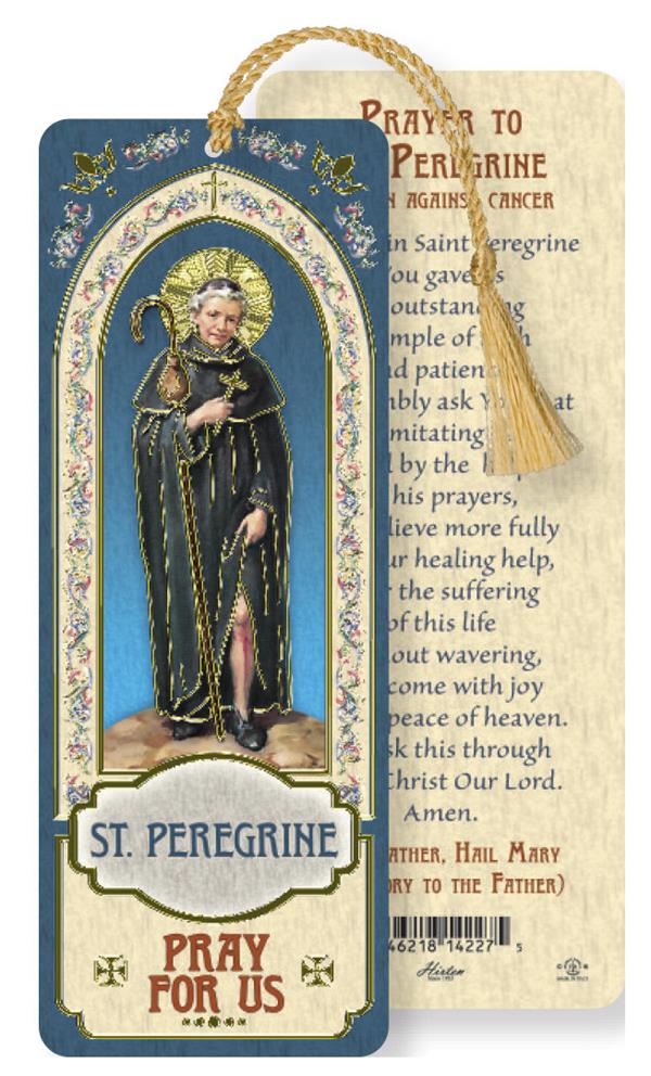 St. Peregrine / Cancer Laminated Gold Foil Bookmark, 10-Pack, # 7121
