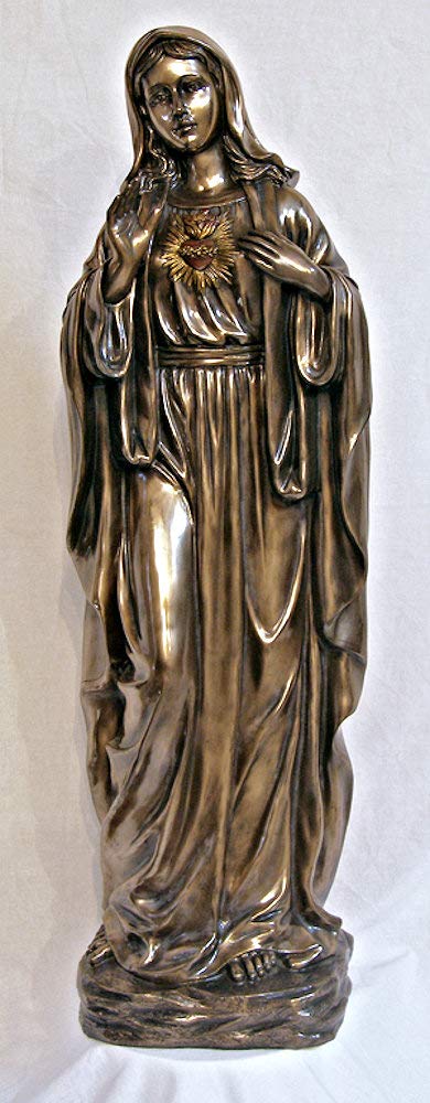 39" Immaculate Heart of Mary Statue, Cold Cast Bronze, # 21945