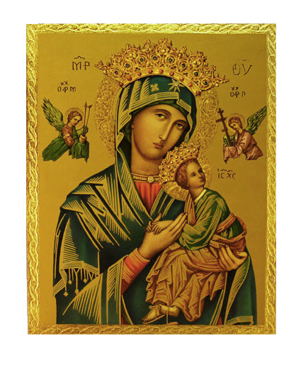 Our Lady of Perpetual Help plaque, 7.5x9.5". Made in Italy, # 7373