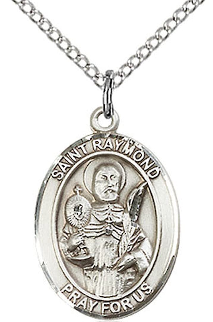 St. Raymond Nonnatus Medal in Fine Pewter, 3/4" tall, Your Choice of Chain # 17210