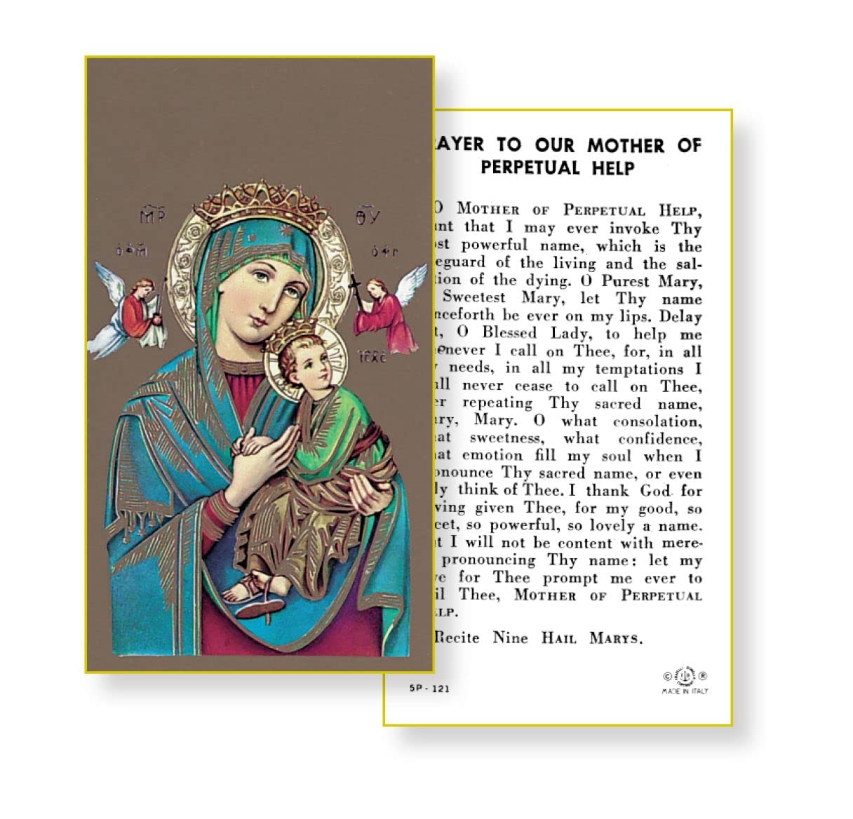 OUR MOTHER OF PERPETUAL HELP Paper Holy Cards, 2"x4", 100-pack, # 5870
