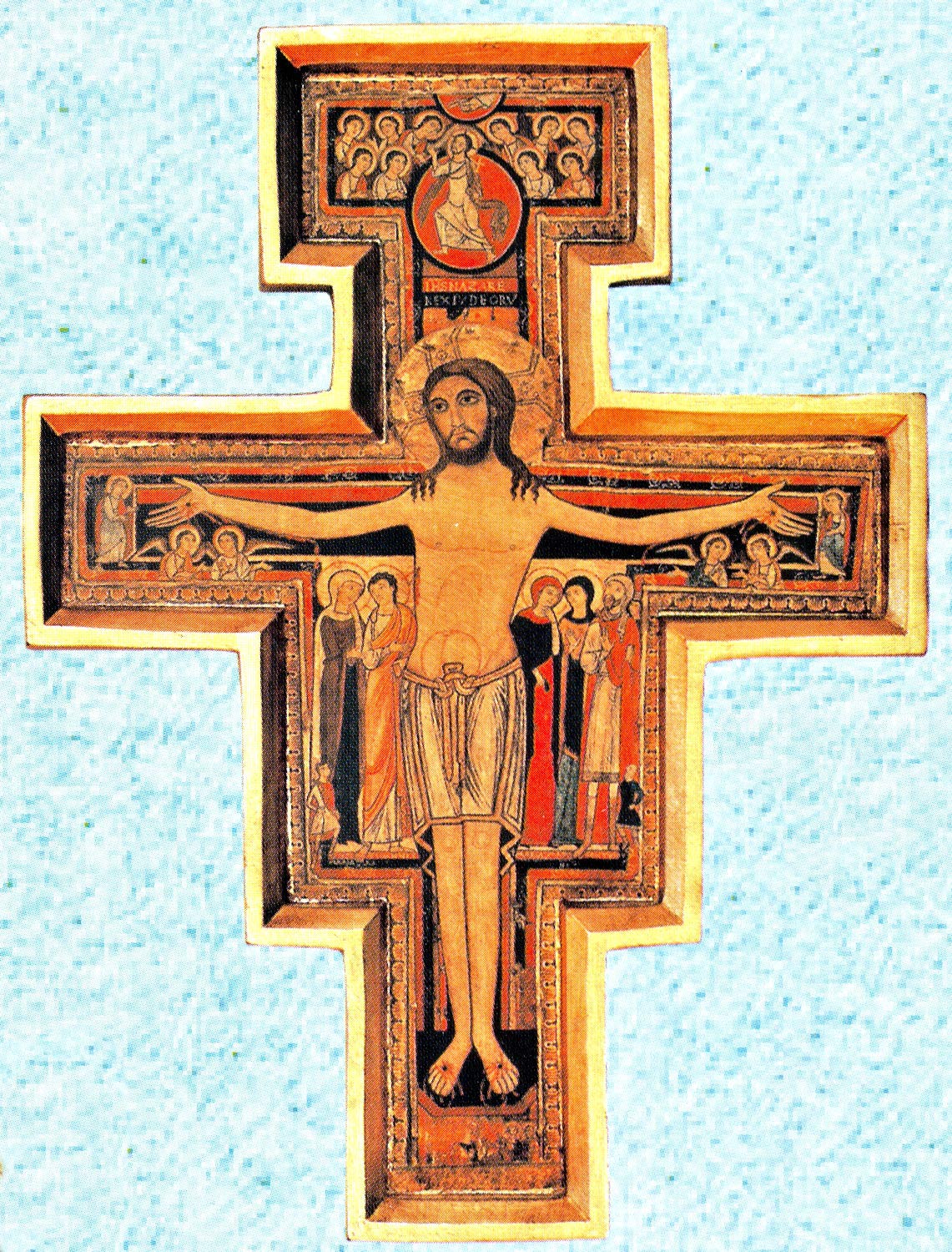 San Damiano Cross with a raised border, 10"., 9397