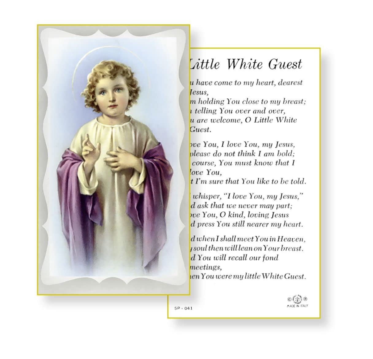 LITTLE WHITE GUEST Paper Holy Cards, 2"x4", 100-pack, # 5820