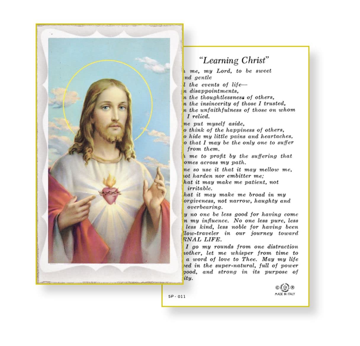 SACRED HEART OF JESUS Paper Holy Cards, 2"x4", 100-pack, # 5778