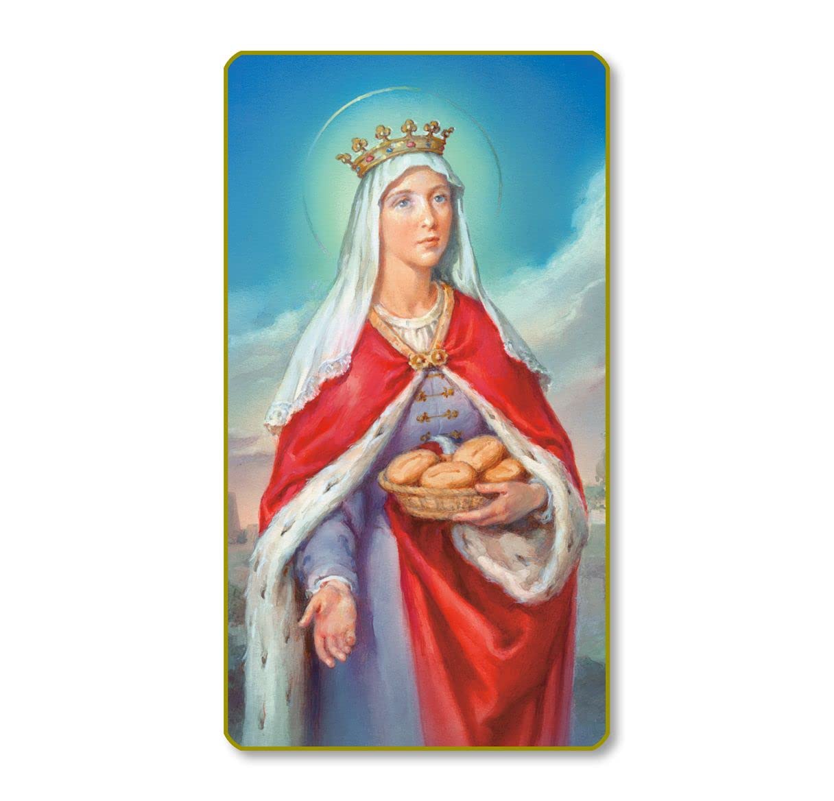 St. Elizabeth of Hungary Italian Paper Holy Cards, 2"x4", Blank Back, 100-Pack, # 6163