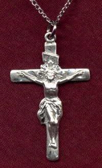 1-1/4" Sterling Silver Crucifix, Your Choice of Chain, # 63255