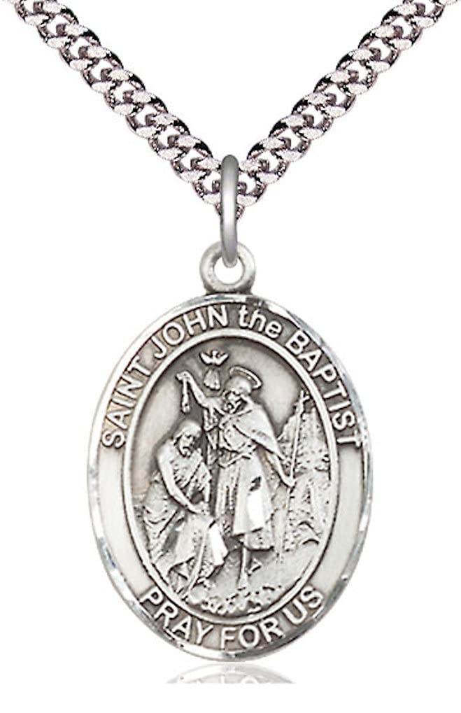 St. John the Baptist Medal in Fine Pewter, 1" tall, Your Choice of Chain, # 5353