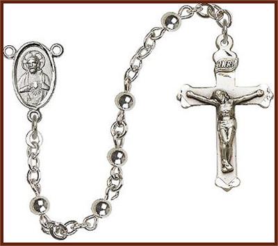 4mm All Sterling Rosary, # 7935