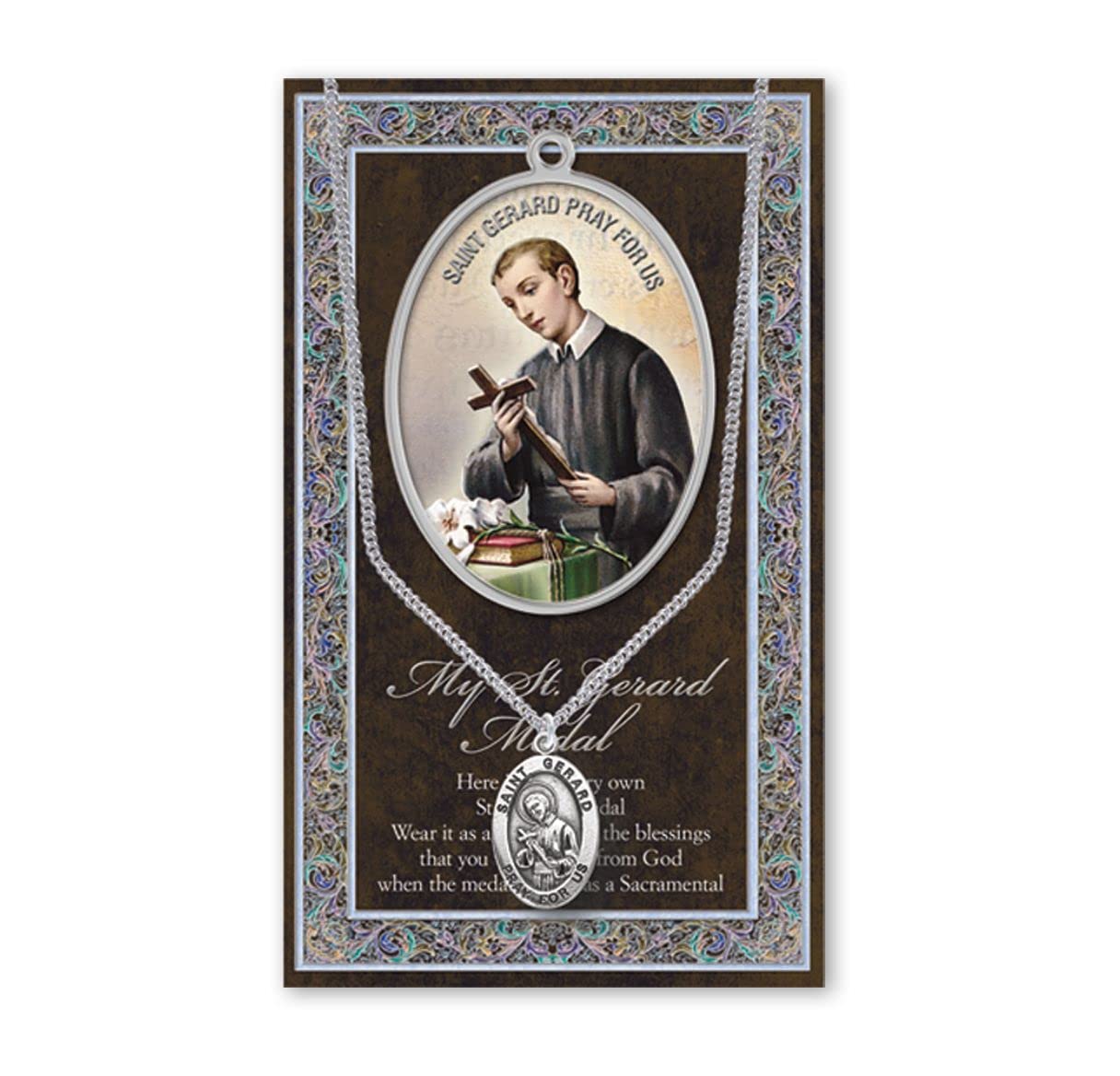 St. Gerard Biography and Folding Picture Card with a Medal & Chain # 29143