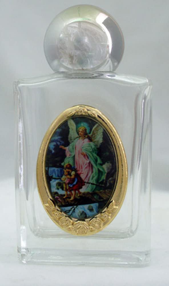 Guardian Anel Glass Holy Water Bottle, 1 oz, 2.25", Made in Italy, 4-Count Value Pack, # 7396