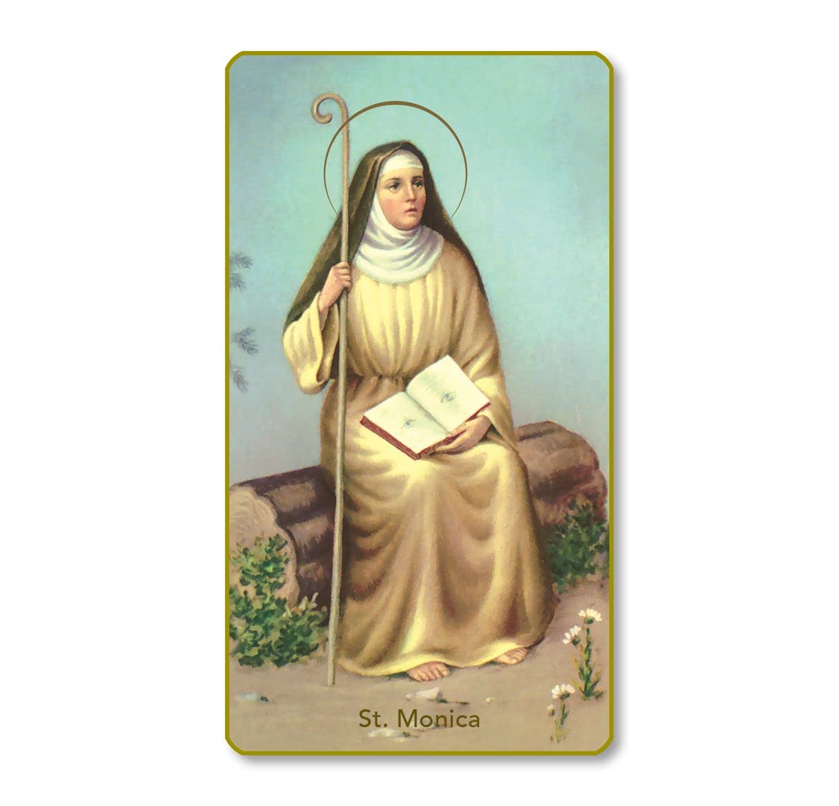 St. Monica Italian Paper Holy Cards, 2"x4", Blank Back, 100-Pack, # 6006