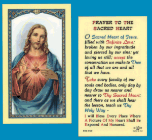 Prayer To The Sacred Heart: Laminated Holy Card, # 99721