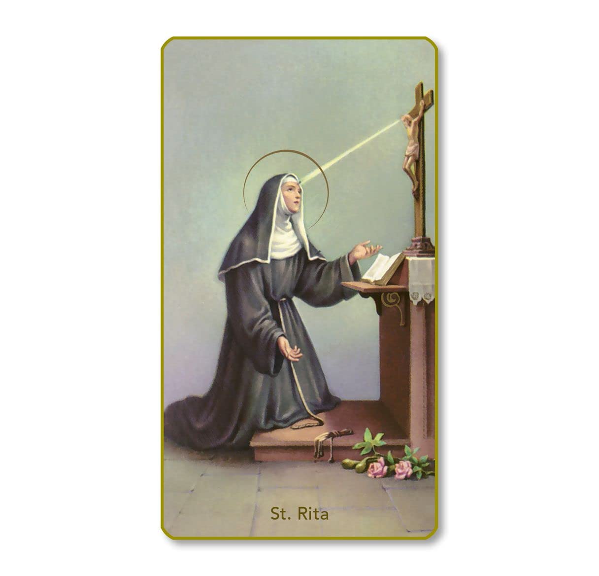 St. Rita Italian Paper Holy Cards, 2"x4", Blank Back, 100-Pack, # 6080