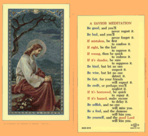 Savior Meditation: Laminated Holy Card, # 99985