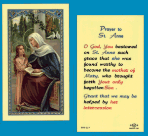 Prayer To St. Anne: Laminated Holy Card, # 99921