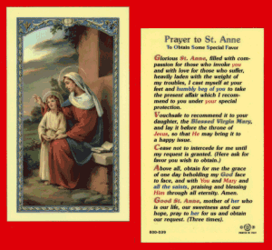 Prayer To St. Anne: Laminated Holy Card,., # 99922