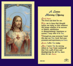 Lenten Morning Offering: Laminated Holy Card, # 99988