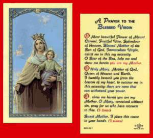 Prayer To The Blessed Virgin: Laminated Holy Card, # 99765