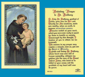 Unfailing Prayer To St. Anthony: Laminated Holy Card, # 99806