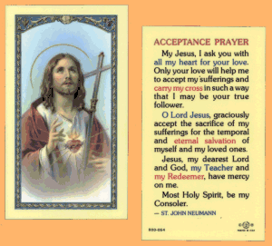 Acceptance Prayer: Laminated Holy Card, # 99989