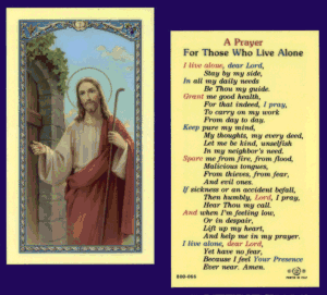 For Those Who Live Alone: Laminated Holy Card, # 99975