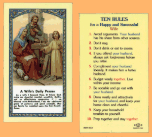 Wife's Daily Prayer: Laminated Holy Card, # 99992