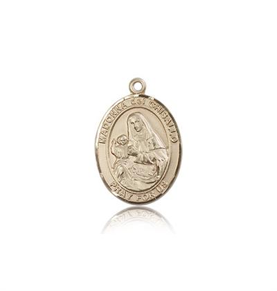 Our Lady of Ghisallo Medal, Solid 14kt Gold, 3/4"x9/16", Free Chain, # 99075