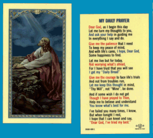 My Daily Prayer:  Laminated Holy Card, # 99974
