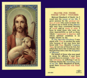 Prayer For Those Whose Lives I Touched: Laminated Holy Card, # 99998