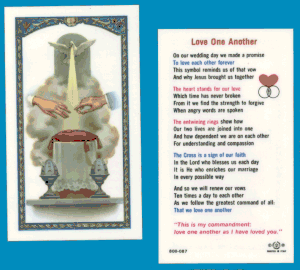 Love One Another: Laminated Holy Card, # 59000