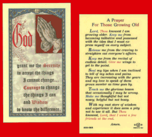 Prayer For Those Growing Old: Laminated Holy Card, # 99965