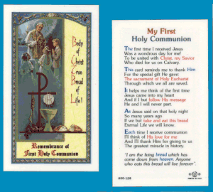My First Holy Communion: Laminated Holy Card, # 99964