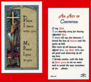 Act Of Contrition: Laminated Holy Card, # 59027