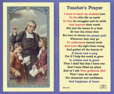 Teacher's Prayer Laminated Holy Card, # 99870
