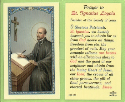 St Ignatius Laminated Holy Card, # 99868