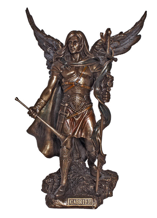 9" St. Gabriel Statue, Cold Cast Bronze, # 8281
