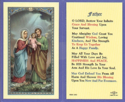 Father Laminated Holy Card, # 59007