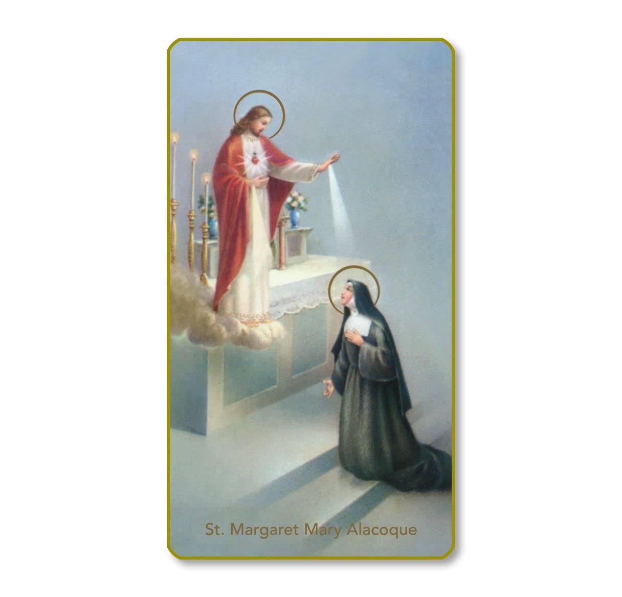 St. Margaret Mary Alacoque Italian Paper Holy Cards, 2"x4", Blank Back, 100-Pack, # 6010