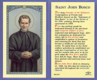 St John Bosco Laminated Holy Card, # 99872