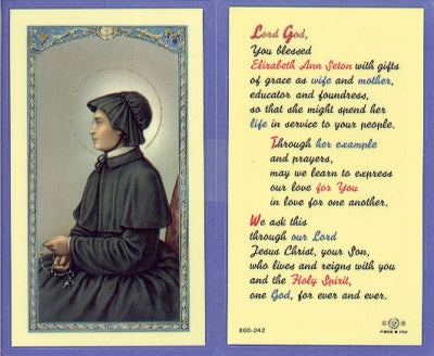 St. Elizabeth Ann Seton Laminated Holy Card, # 99859