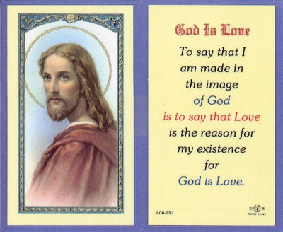 God Is Love Laminated Holy Card, # 99756