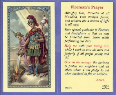Fireman's Prayer Laminated Holy Card, # 99861