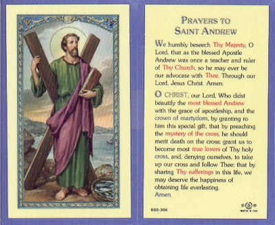 St. Andrew Laminated Holy Card, # 99843