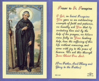 St Peregrine Laminated Holy Card, # 99898