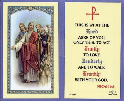 What The Lord Asks Laminated Holy Card, # 59046