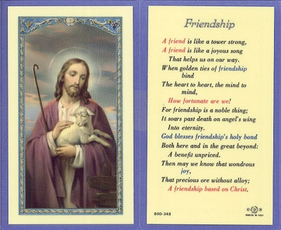 Friendship Prayer Laminated Holy Card, # 99990
