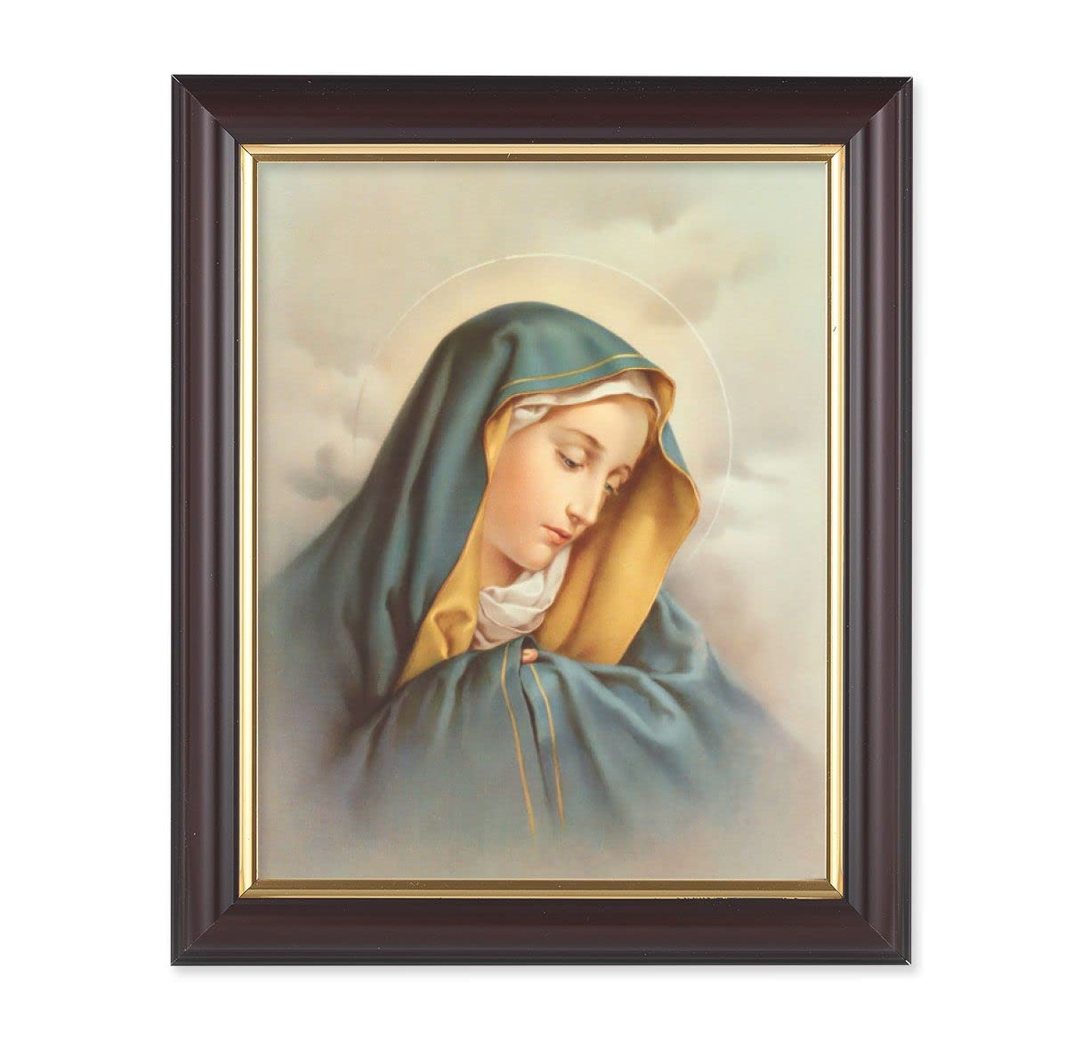 Our Lady of Sorrows, 10"x12", Classic Fluted Walnut Finished Frame, Italian Print Under Glass # 26201